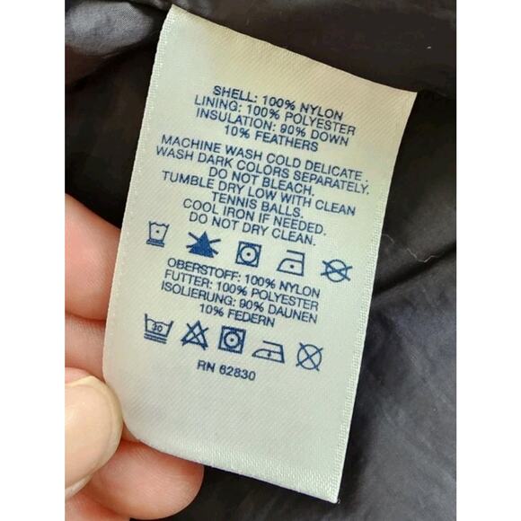 Lands' End Blue Quilted Down Puffer Coat Jacket Full Zip Women’s Sz MP EUC - Picture 8 of 11